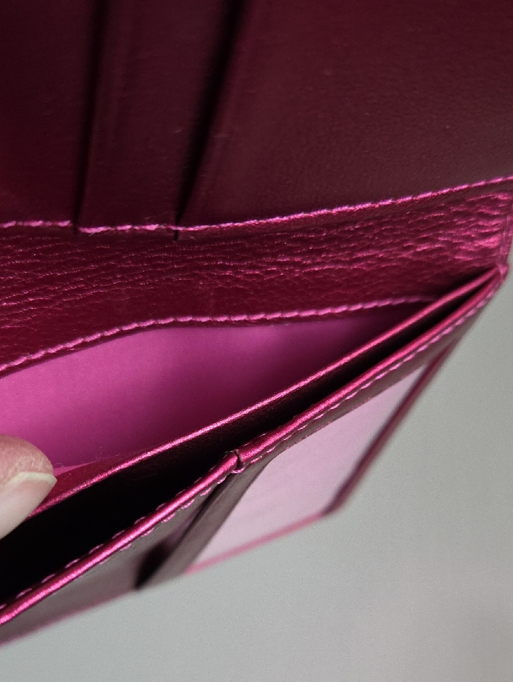 COACH  Metallic Fuchsia POPPY Leather Passport Wallet - Picture 11 of 15